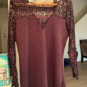 Handmade purple long sleeve dress